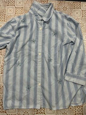 Alfred Dunner 2 Pc Stripe Embellished Shirt & Shell Set Size 14